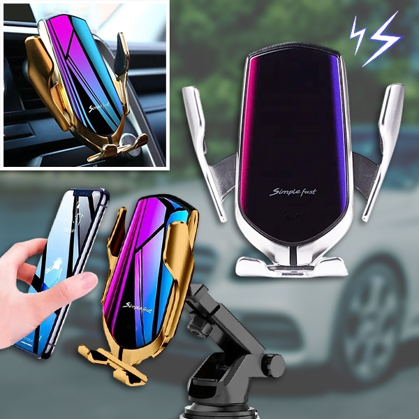 Nutikas juhtmevaba telefonilaadija ja hoidik autodele | DELUXE