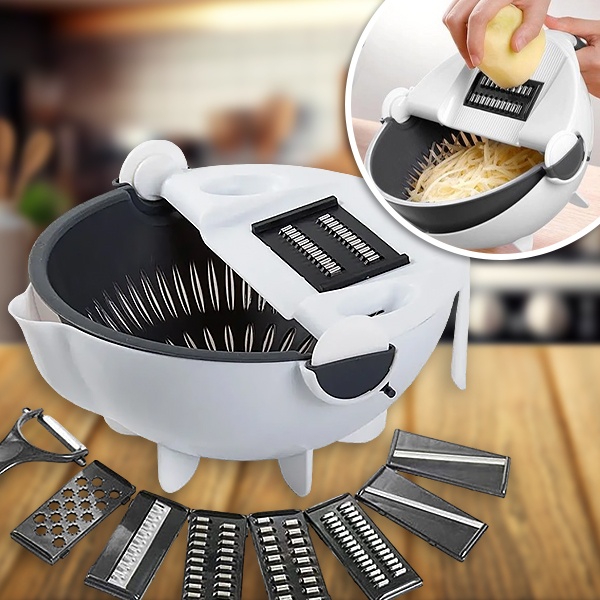 9 in 1 köögiviljalõikur koos äravoolukorviga | SORTEX