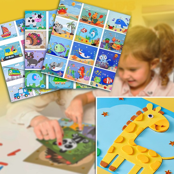 3D EVA vahust kleepsud (12 lehte – korduvkasutatavad) | STICKYFUN