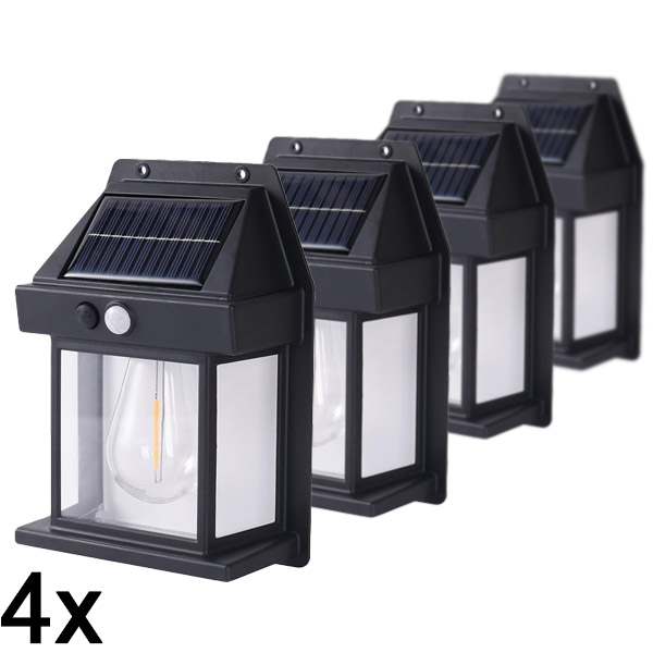 4x Päikeseenergial töötav välisvalgusti – juhtmeid pole vaja | FLUXLAMP