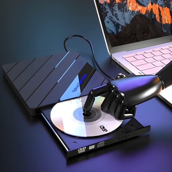 Väline DVD-draiv + USB-jaotur - 4 porti, SD-kaart, USB-C | LAPDISC